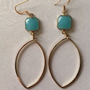 Earrings aqua gold